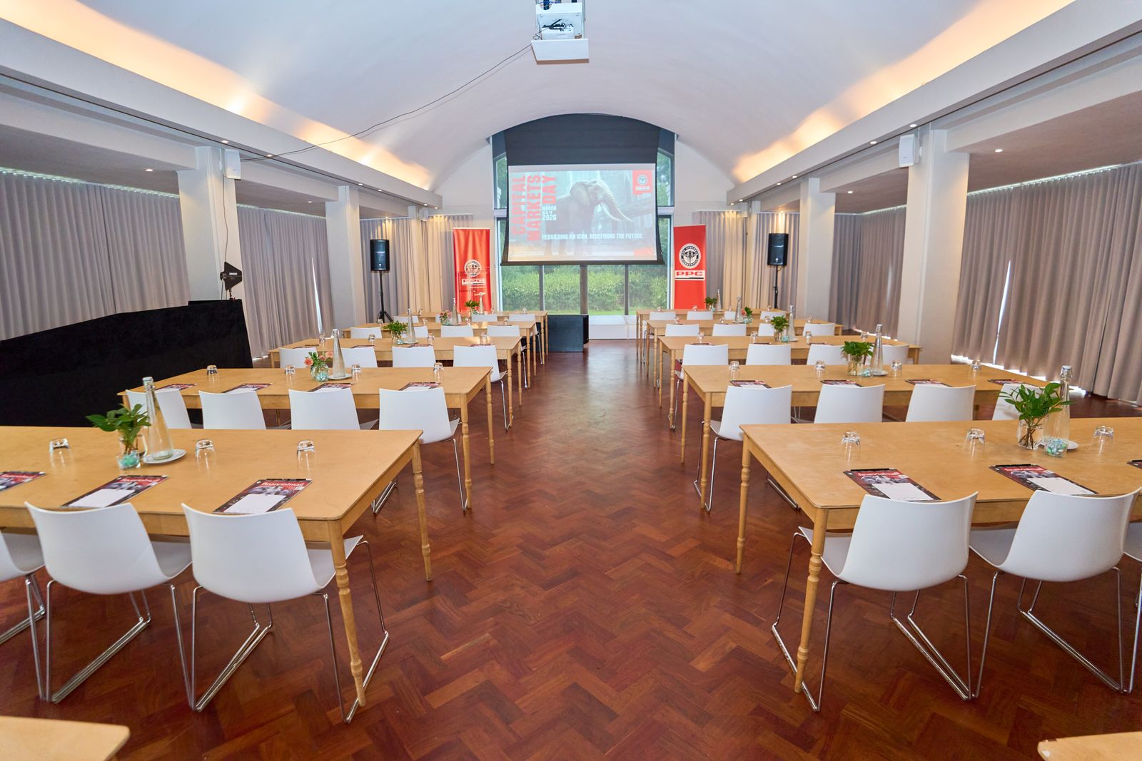 The venue dressed in the brand before the day
