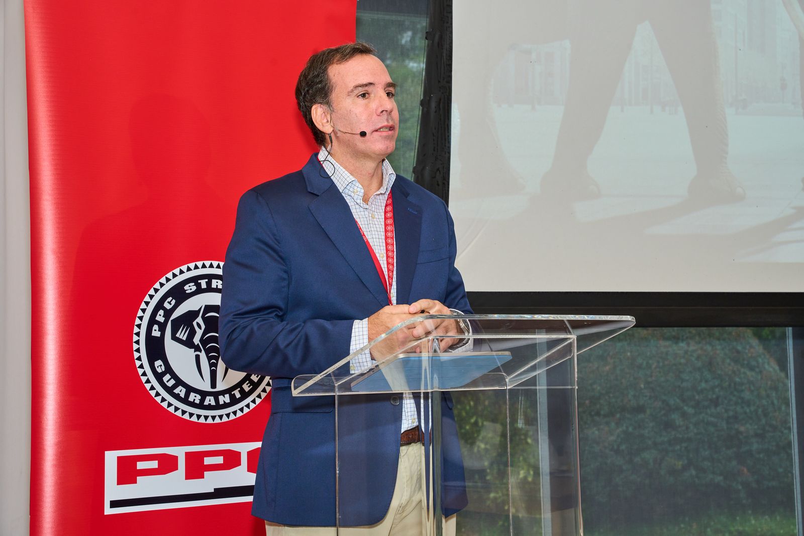 A speaker at the podium at PPC Capital Markets Day