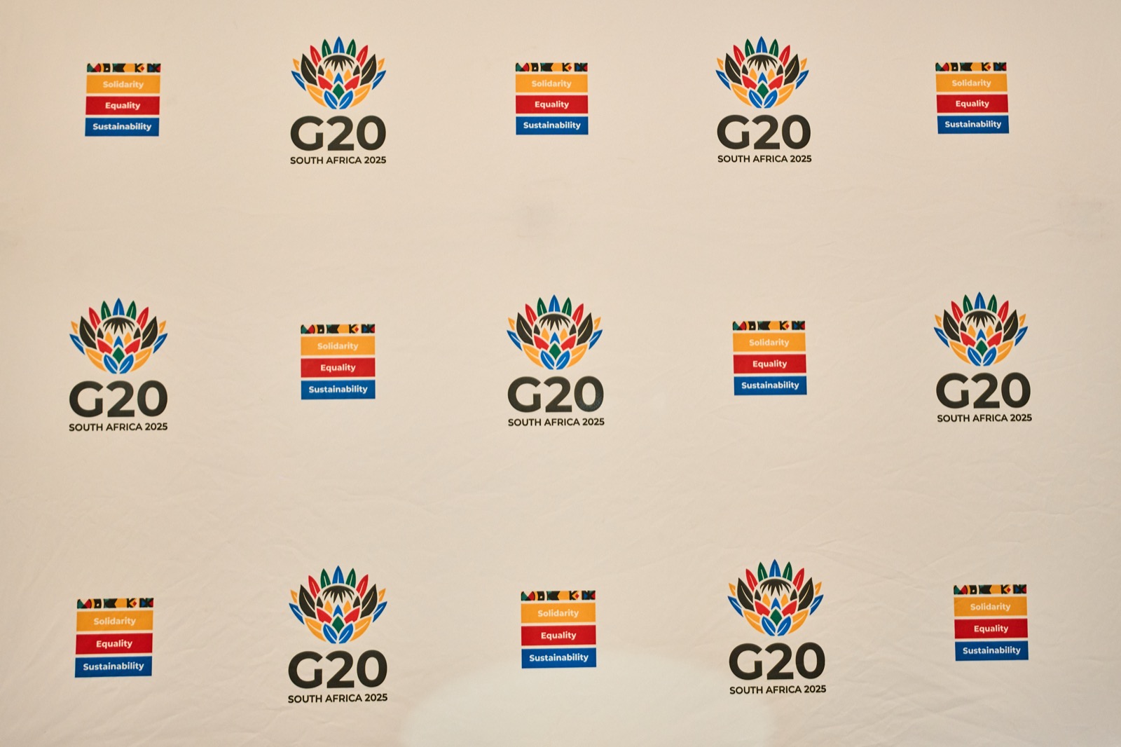 The G20 backdrop before the doors open