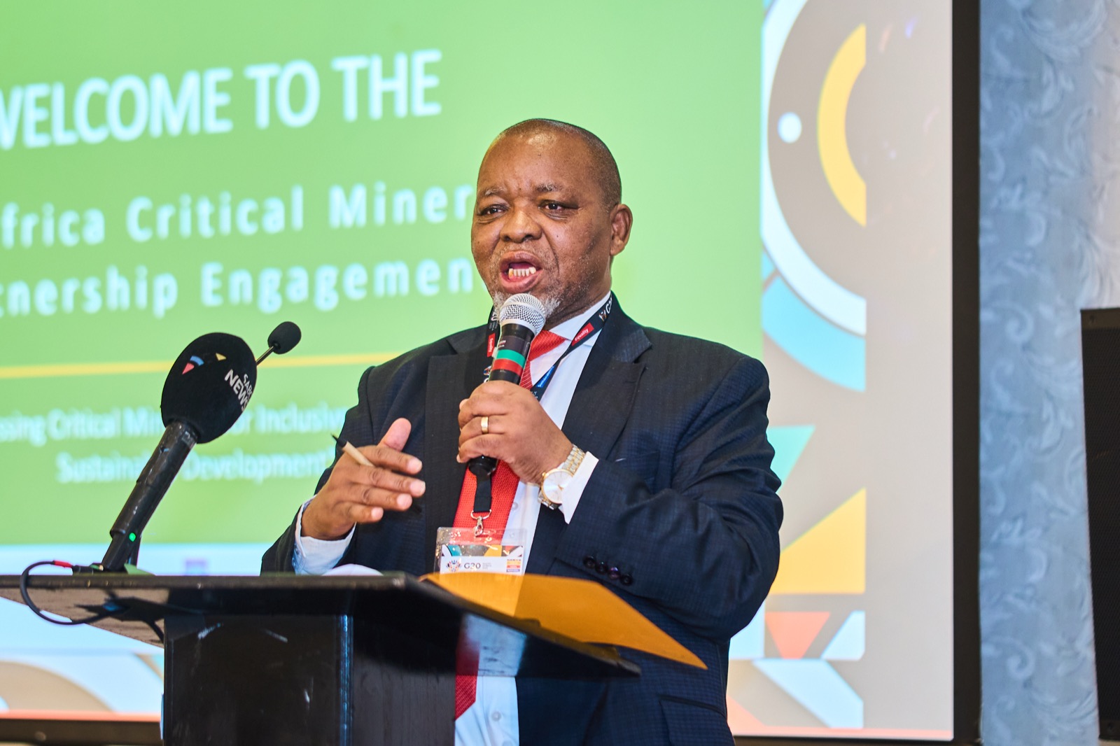 A minister speaking at the G20 engagement